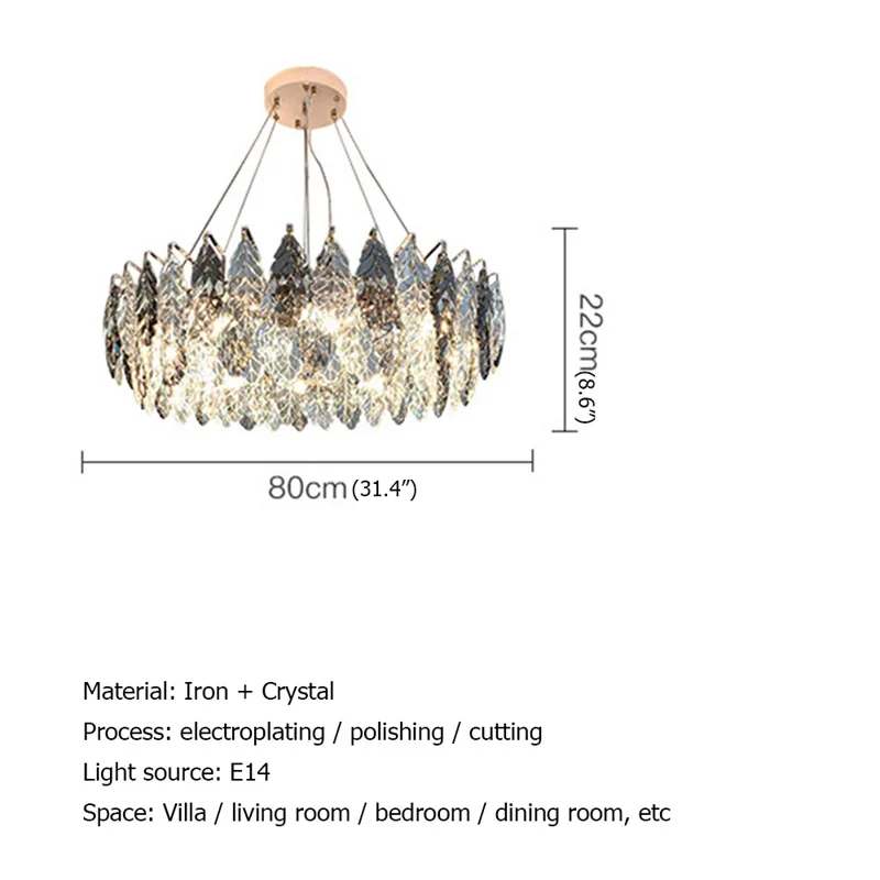 PLLY pakabinama šviesa Postmoderni prabangi krištolo lempa LED šviestuvas dekoratyvinis namų valgomajam