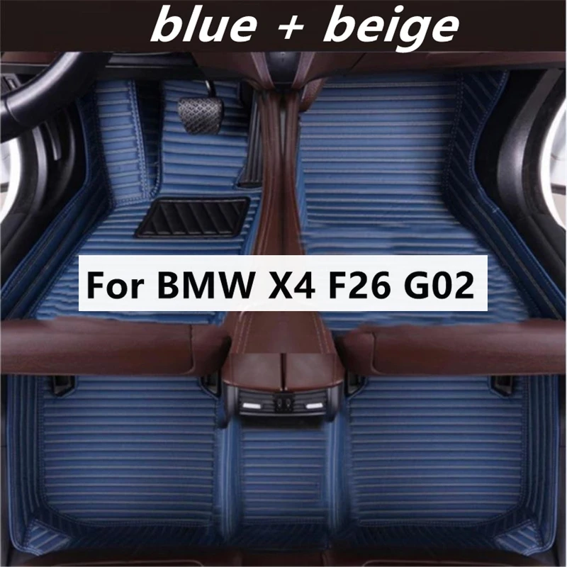 Skersiniai grūdai Individualūs automobilių grindų kilimėliai BMW X4 F26 G02 Auto Accessories Pėdų kilimas