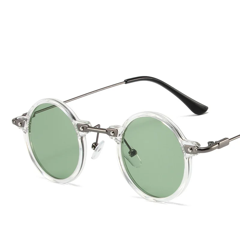 Vintage Steampunk akiniai nuo saulės Retro Round Metal Maži akiniai nuo saulės vyrams ir moterims Prekės ženklo dizainerio ratas Oculos Gafas De Sol