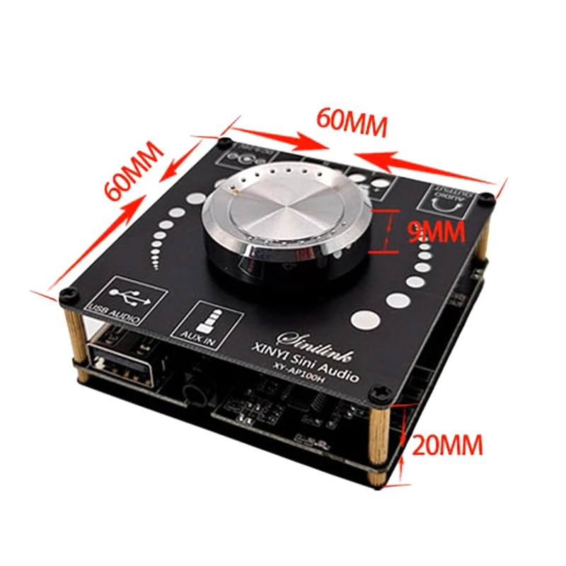 XY-AP100H 100Wx2 BT5.0 skaitmeninio stiprintuvo plokštė TPA3116D2 100W + 100W kairėje dešinėje Dviejų kanalų HIFI 2.0 stereofoninis garso modulis