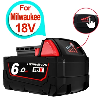 Įkraunamos baterijos Milwaukee M18B5 XC ličio jonų baterija 18v 9.0/6.0/12.0Ah akumuliatoriaus įkroviklis Milvokiui M18 12V ~ 18V