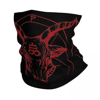 Šabo ožkos Baphomet Bandana kaklo viršelis Atspausdintas Šėtono velnio gotų kaukė Šalikas Šilta veido kaukė Jojimas Unisex Adult Visą sezoną