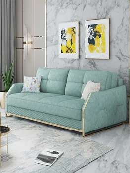 šiaurietiško stiliaus sofa-lova su medžio masyvu, sulankstoma svetainė, vienvietis ir dvivietis asmuo, 1.5 sėdimas ir miegantis, daugiafunkcinis