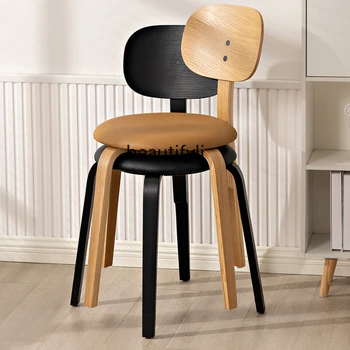 Šiaurės šalių medžio masyvo valgomojo kėdė Pagrindinis Modernus minimalistinis restoranas Atlošas Pieno arbatos parduotuvė Kavinė Kūrybinė kėdė