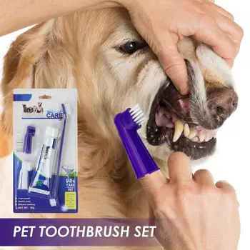 Šunų dantų šepetėliai ir dantų pasta Šuniukas Kačiukas Dantų valymo pagrindai Pilnas dantų priežiūros rinkinys parduotuvei Ligoninės prieglauda Augintinis