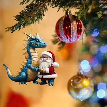 Šventiniai drakono papuošalai Kalėdiniai dinozaurų pakabukų papuošalai Naujųjų metų kabantis 