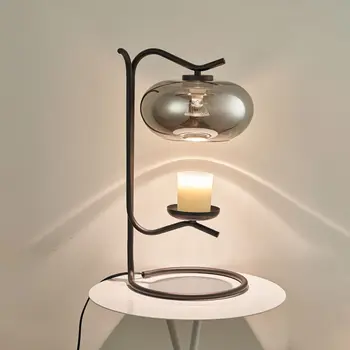 Šviesa Prabangus stiklas Aromaterapija Žvakių lempa Stalinė lempa Miegamasis Lova Europos retro dekoratyvinė naktinė šviesa