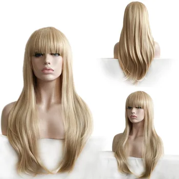 šviesūs gradiento plaukai europietiškas amerikietiškas perukas Moteriškas ilgas garbanotas banguotas sintetinis perukas, skirtas kasdieniam vakarėliui