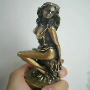 Žalvarinė nuoga mergina Statula Grožio figūra Seksualus modelis Žmogaus kūno stalo dekoras