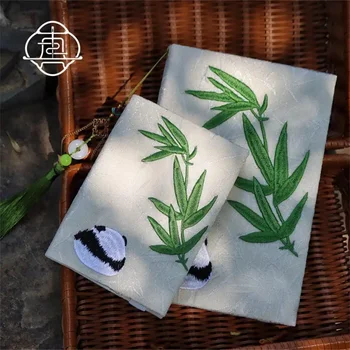 【Bambuko miško panda】Originalūs rankų darbo A5A6 sąsiuvinio viršeliai Protector Book Sleeve Crafted Fabric Gaminiai Dienoraščio viršelis, sandėlyje